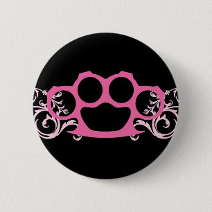 Roze brass Knuckles Ronde Button 5,7 Cm