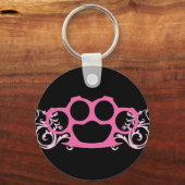 Roze brass Knuckles Sleutelhanger (Voorkant)