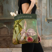 Roze Braziliaanse Cattelya Orchidee met Naam Monog Tote Bag