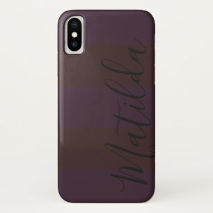 Roze brede streep, gepersonaliseerde naam Case-Mate iPhone case