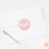 Roze breekbaar trendy modern bedrijf ronde sticker (Envelop)