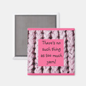 Roze breien thema koelkast magneet (Voorkant / Achterkant)