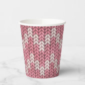 Roze breipatroon papieren beker (Links)