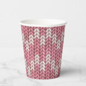 Roze breipatroon papieren beker (Rechts)