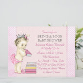 Roze breng een Baby shower van het Boek Kaart (Staand voorkant)