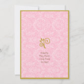 Roze breng een Baby shower van het Boek Kaart (Achterkant)