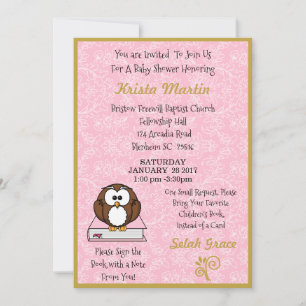 Roze breng een Baby shower van het Boek Kaart