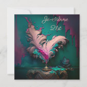 Roze breuk van het schilderij van veren kaart (Voorkant)