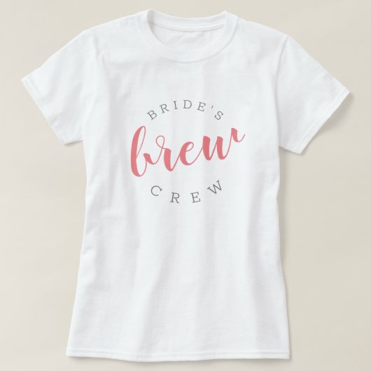 Roze Brew Crew Brouwerij Thema Afscheid Als Meisje T-shirt (Design voorkant)