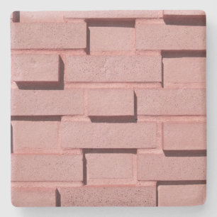 Roze Brick Wall Square onderzetter