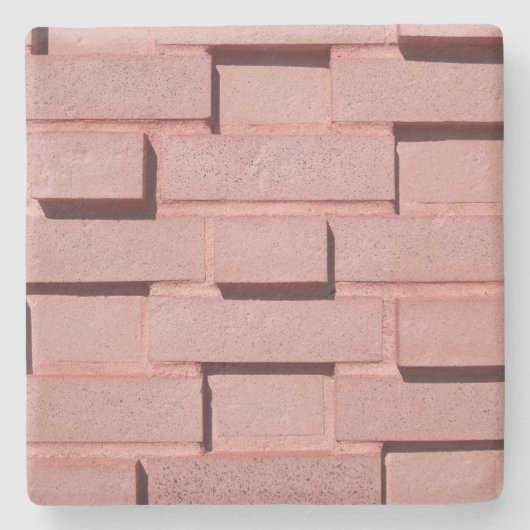 Roze Brick Wall Square onderzetter (Voorkant)