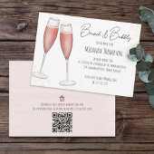 Roze bridal Brunch Shower QR Code Cadeauregister Kaart