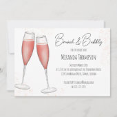 Roze bridal Brunch Shower QR Code Social Media Kaart (Voorkant)