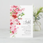 Roze Bridal Luncheon Kaart (Staand voorkant)