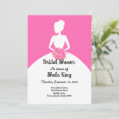 Roze bridal Shower Invitation Kaart (Staand voorkant)