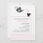 Roze bridal Shower Invitation - Tea Kaart (Voorkant)