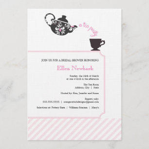 Roze bridal Shower Invitation - Tea Kaart