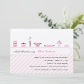 Roze Bridal Shower Invitations Kaart (Staand voorkant)