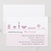 Roze Bridal Shower Invitations Kaart (Voorkant / Achterkant)