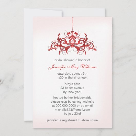 Roze Bridal Shower Invitations Kaart (Voorkant)