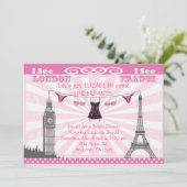 Roze Bridal Shower Invitations Kaart (Staand voorkant)