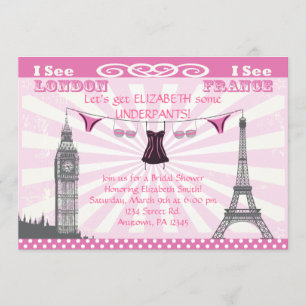 Roze Bridal Shower Invitations Kaart