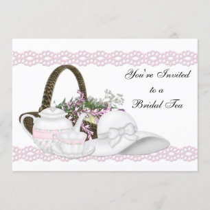 Roze bridal Tea Kaart