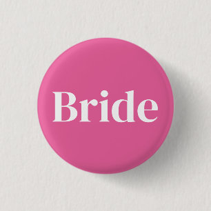 Roze bride Bachelorette Ronde Button 3,2 Cm