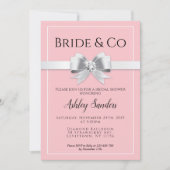 Roze bride & Co. Bridal Shower Invitation Kaart (Voorkant)