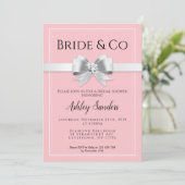 Roze bride & Co. Bridal Shower Invitation Kaart (Staand voorkant)