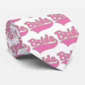 Roze bride design met spoelstaart stropdas (Opgerold)