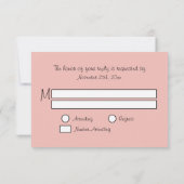 Roze bride en Groom Getaway-auto - RSVP-kaarten RSVP Kaartje (Achterkant)