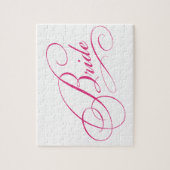 Roze BRIDE om een elegant gebogen cadeau te zijn Legpuzzel (Verticaal)
