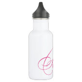 Roze BRIDE om elegant cursief gepersonaliseerd te Waterfles (Links)