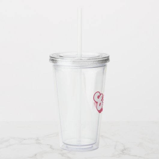 Roze bride retro font bachelorette acryl drinkbeker (Rechts)