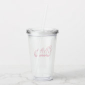 Roze bride retro font bachelorette acryl drinkbeker (Achterkant)