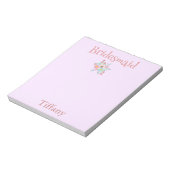 Roze Bridesmaid Notitieblok (Linkerzijde)