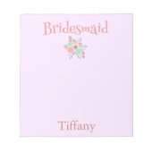 Roze Bridesmaid  Notitieblok (Voorkant)
