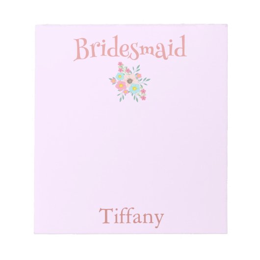 Roze Bridesmaid Notitieblok (Voorkant)