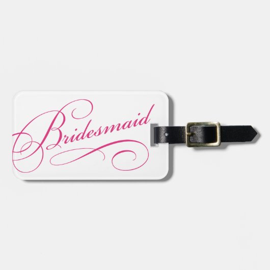 Roze bridesmaïde, zoete bachelorette bagagelabel (Voorkant horizontaal)