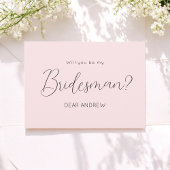 Roze Bridesman-ontwerpscript uitnodiging