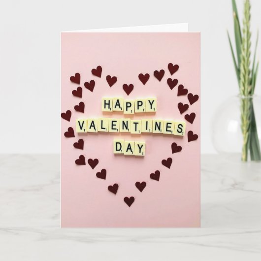 Roze brief titels Valentijnsdag kaart (Voorkant)