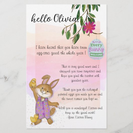  Roze Brief Van Paashaas (Voorkant)