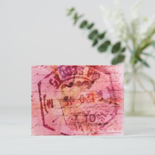 Roze Briefkaart (Staand voorkant)