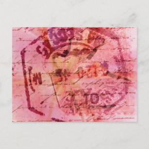 Roze Briefkaart