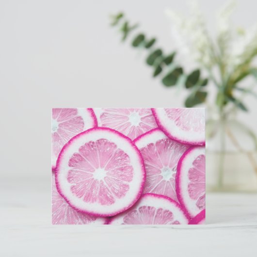 Roze briefkaart (Staand voorkant)