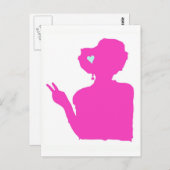 Roze briefkaart (Voorkant / Achterkant)