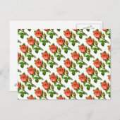 Roze Briefkaart Engelse Rozen (Voorkant / Achterkant)