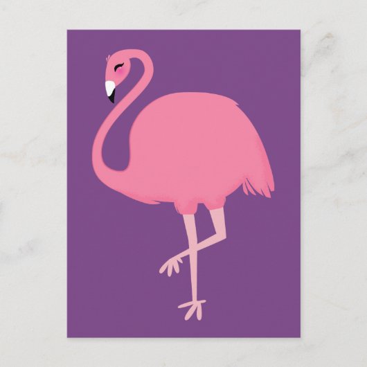 Roze briefkaart Flamingo (Voorkant)