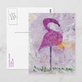 Roze Briefkaart Flamingo (Voorkant / Achterkant)